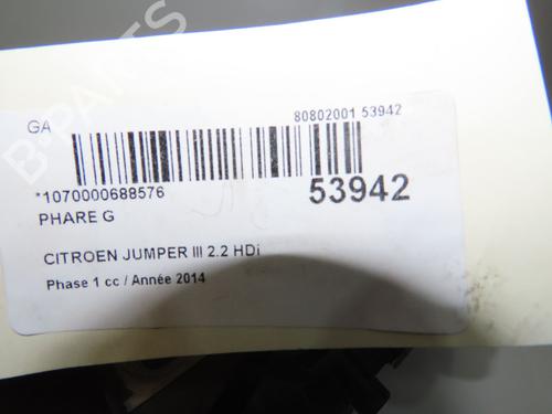 Used Left headlight Left headlight CITROËN JUMPER II Van 2.2 HDi 130 (130 hp) 30916934 30916934