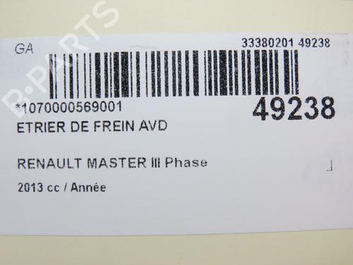 Used Right front brake caliper RENAULT MASTER III Van (FV) 2.3 dCi 125 FWD (FV0C, FV0D, FV0G, FV0H, FV0J, FV0K,... (125 hp) 26383585