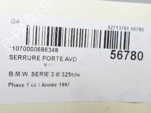 Højre fortil lås Højre fortil lås BMW 3 (E36) 325 tds (143 hp) 39893941 39893941