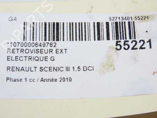 Left mirror RENAULT GRAND SCÉNIC III (JZ0/1_) 1.5 dCi (JZ0B, JZ07) | BP28831514C26 