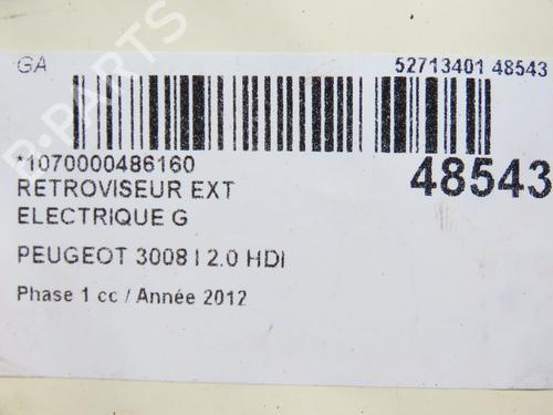 Left mirror PEUGEOT 3008 I MPV (0U_) 2.0 HDi 150 / BlueHDi 150 | BP28831422C26 