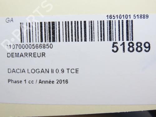 Used Starter DACIA LOGAN MCV II TCe 90 (K8M1, K8MA, K8AC) (90 hp) 22920063