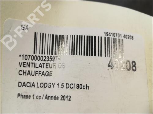 Heater blower motor DACIA LODGY (JS_) 1.5 dCi | BP9608201M62 