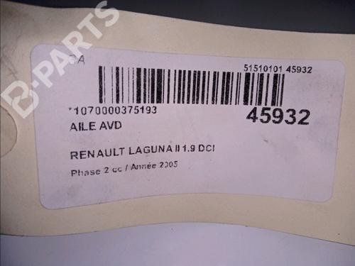 Right front fenders RENAULT LAGUNA II Grandtour (KG0/1_) 1.9 dCi (KG1A, KG1W, KG0G) | BP11992323C42 