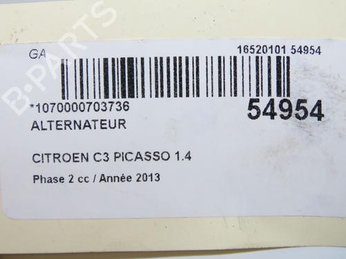 Alternator CITROËN C3 Picasso (SH_) 1.4 VTi 95 (SH8FSC, SH8FP0, SH8FP6) | BP31912105M7  - Image 9