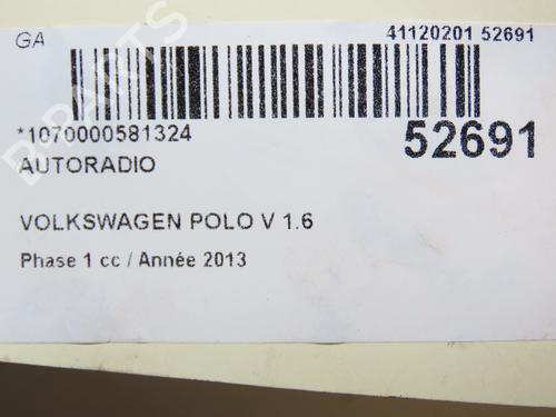 Radio VW POLO V (6R1, 6C1) 1.6 TDI | BP28968050E6 