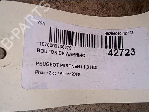 Used Warning switch PEUGEOT PARTNER MPV (5_, G_) 1.6 HDi 90 (90 hp) 9619503