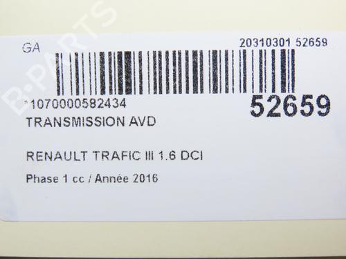 Right front driveshaft RENAULT TRAFIC III Van (FG_) 1.6 dCi 140 (FGMA, FGMC) | BP28801533M39 