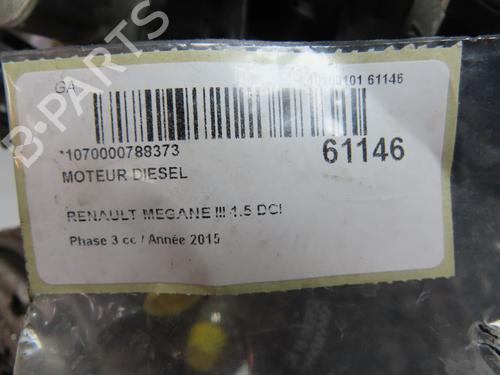 Used Engine Engine RENAULT MEGANE III Hatchback (BZ0/1_, B3_) 1.5 dCi (BZ09, BZ0D, BZ1W, BZ29, BZ14) (110 hp) 40240986 40240986