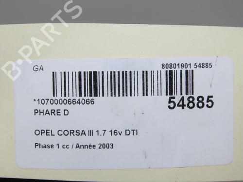Right headlight OPEL CORSA C (X01) 1.7 DTI (F08, F68) | BP33948444C29  - Image 6