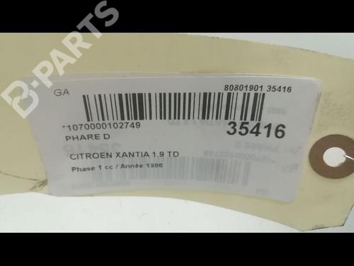 Right headlight CITROËN XANTIA Break (X1_, X2_) 1.9 Turbo D | BP9597408C29 