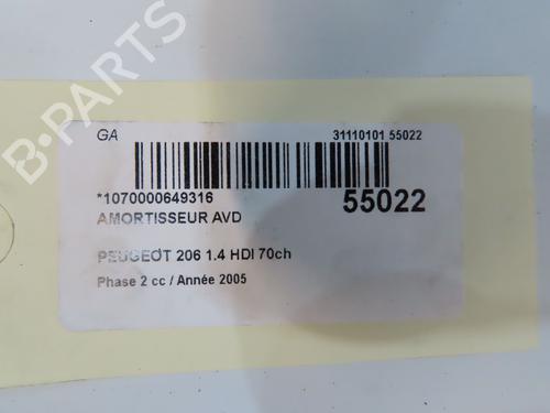 Used Right front shock absorber PEUGEOT 206+ (2L_, 2M_) 1.4 HDi eco 70 (68 hp) 31030191