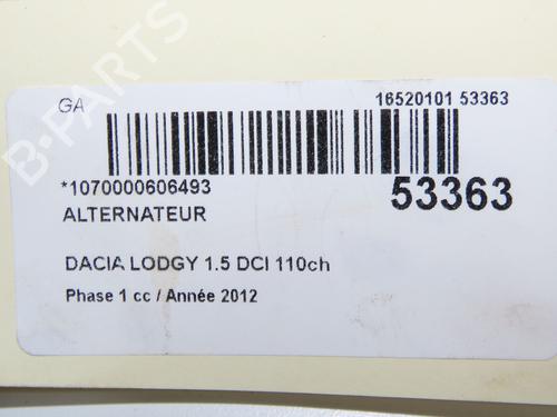 Alternator DACIA LODGY (JS_) 1.5 dCi (JSMC, JSAF) | BP32399614M7 