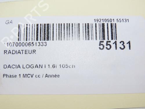 Used Water radiator DACIA LOGAN MCV (KS_) 1.6 16V (KS0L, KS0M, KS0P, KS1S) (105 hp) 30652495