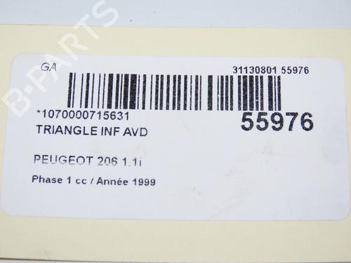 Used Right front suspension arm Right front suspension arm PEUGEOT 206 Hatchback (2A/C) 1.1 i (60 hp) 32150745 32150745