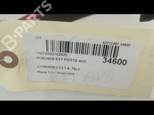 Front right exterior door handle CITROËN C3 II (SC_) 1.4 | BP9597344C129 