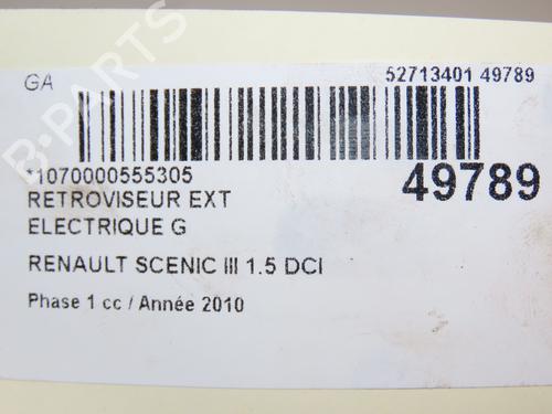 Left mirror RENAULT SCÉNIC III (JZ0/1_) 1.5 dCi | BP28968679C26 