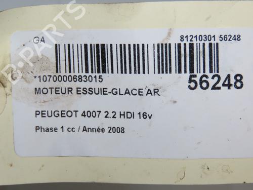 Used Rear wiper motor PEUGEOT 4007 (VU_, VV_) 2.2 HDi (156 hp) 31121294
