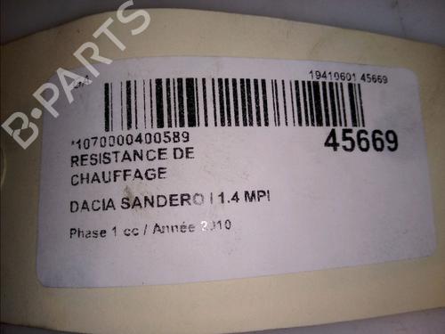 Used Heater resistor Heater resistor DACIA SANDERO 1.4 MPI LPG (72 hp) 11832800 11832800