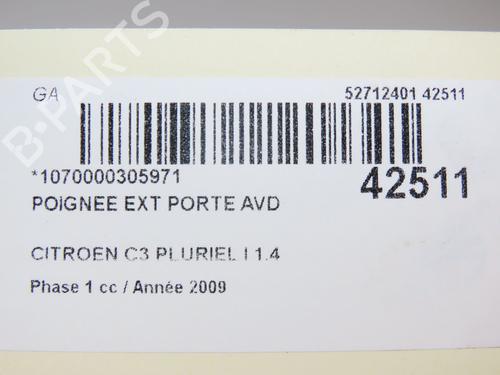 Front right exterior door handle CITROËN C3 Pluriel (HB_) 1.4 HDi | BP9617037C129