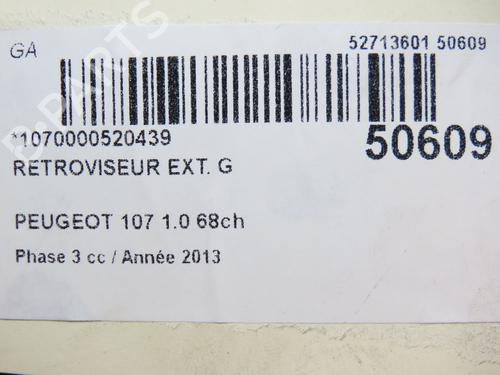 Left mirror PEUGEOT 107 (PM_, PN_) 1.0 | BP19653134C26 