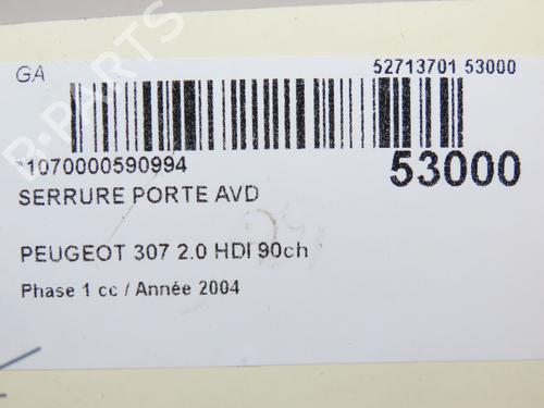 Front right lock PEUGEOT 307 (3A/C) 2.0 HDi 90 | BP28968789C97 