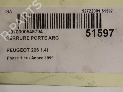 Rear left lock PEUGEOT 206 Hatchback (2A/C) 1.4 i | BP19638970C100 