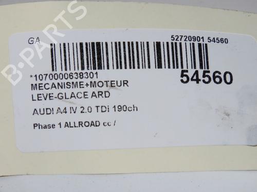 Used Rear right window mechanism Rear right window mechanism AUDI A4 B9 (8W2, 8WC) 2.0 TDI (150 hp) 40554322 40554322