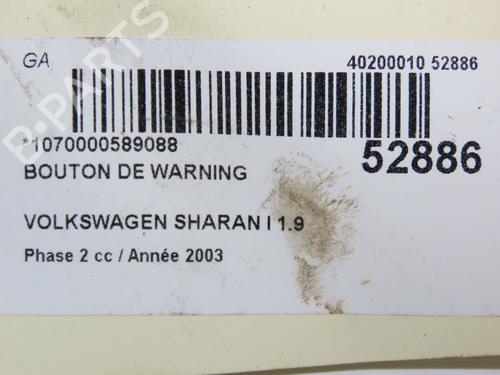 Used Warning switch Warning switch VW SHARAN (7M8, 7M9, 7M6) 1.9 TDI (130 hp) 30404049 30404049