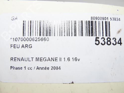 Venstre baglygte RENAULT MEGANE II (BM0/1_, CM0/1_) 1.6 16V (BM0C, CM0C) (113 hp) 28832815