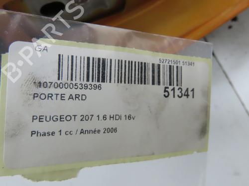 Porta trás direita PEUGEOT 207 (WA_, WC_) 1.6 HDi (90 hp) 28831857