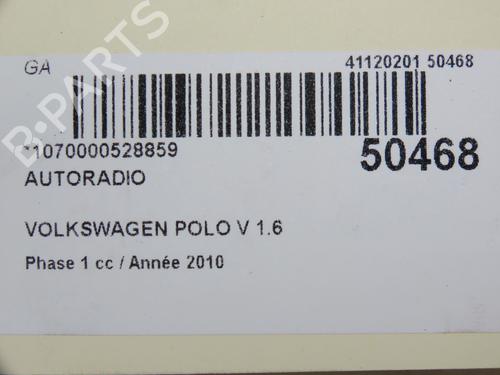 Radio VW POLO V (6R1, 6C1) 1.6 TDI | BP28830553E6 