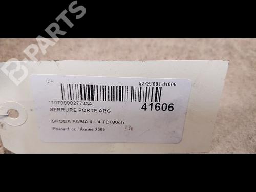 Rear left lock SKODA FABIA II (542) 1.4 TDI | BP9613710C100 