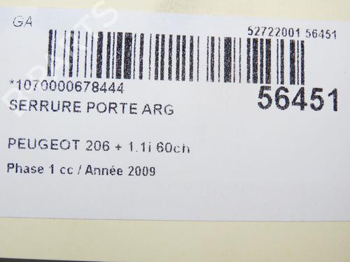 rear-left-lock-peugeot-206-2l_-2m_-2009-2010-2011-2012-2013-32740725 main image