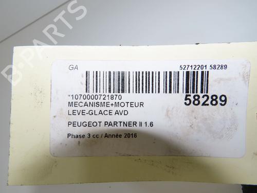 Used Front right window mechanism Front right window mechanism PEUGEOT PARTNER Tepee 1.6 BlueHDi 100 (100 hp) 36283667 36283667