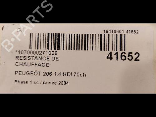 Used Heater resistor PEUGEOT 206 Hatchback (2A/C) 1.4 HDi eco 70 (68 hp) 11677369