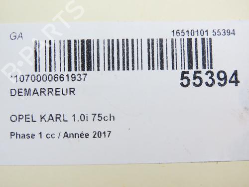 Used Starter OPEL KARL (C16) 1.0 (75 hp) 29415113