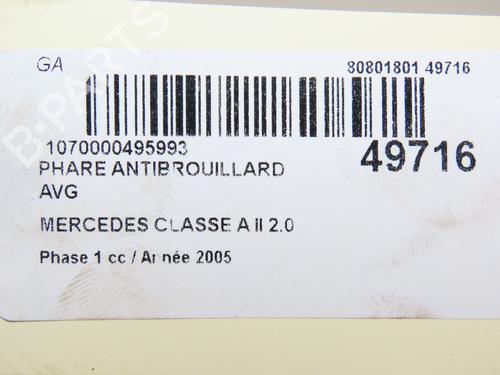 Left front fog light MERCEDES-BENZ A-CLASS (W169) A 180 CDI (169.007, 169.307) | BP19528939C30 