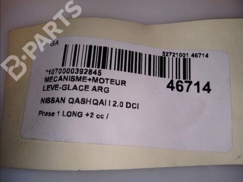 Rear left window mechanism NISSAN QASHQAI / QASHQAI +2 I (J10, NJ10, JJ10E) 2.0 dCi | BP11418206C24 