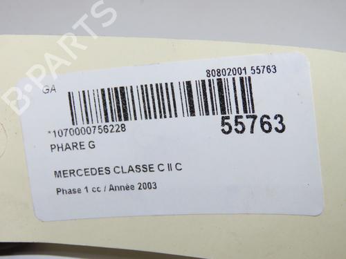 Used Left headlight Left headlight MERCEDES-BENZ C-CLASS (W203) C 180 Kompressor (203.046) (143 hp) 40026388 40026388
