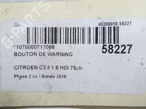 Warning switch CITROËN C3 II (SC_) 1.6 BlueHDi 75 | BP33860628I22 - Image 4