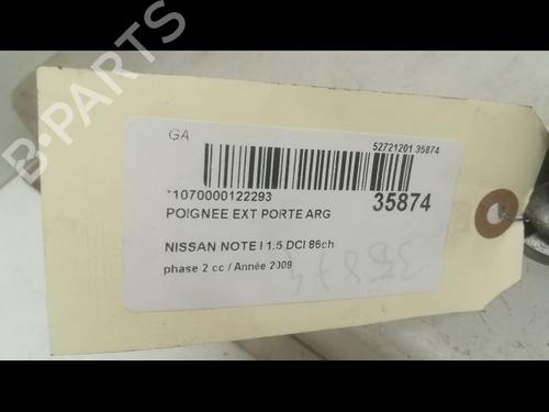 Used Rear left exterior door handle NISSAN NOTE (E11, NE11) 1.5 dCi (86 hp) 9598415