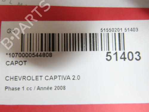 Motorhjelm CHEVROLET CAPTIVA (C100, C140) 2.0 D 4WD (150 hp) 28801877