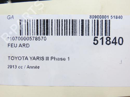 Right taillight TOYOTA YARIS (_P13_) 1.5 Hybrid (NHP130_, NHP130) | BP28832653C35 