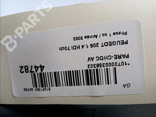 Front bumper PEUGEOT 206 Hatchback (2A/C) 1.4 HDi eco 70 | BP11101822C7 