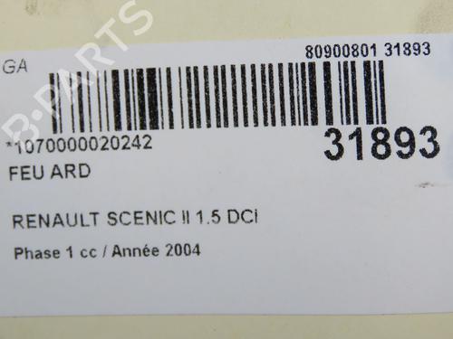 Used Right taillight Right taillight RENAULT SCÉNIC II (JM0/1_) 1.9 dCi (JM0G, JM12, JM1G, JM2C) (120 hp) 34498053 34498053