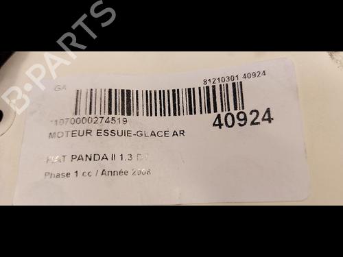 Used Rear wiper motor FIAT PANDA (169_) 1.3 D Multijet (169.AXC1A) (70 hp) 9613395