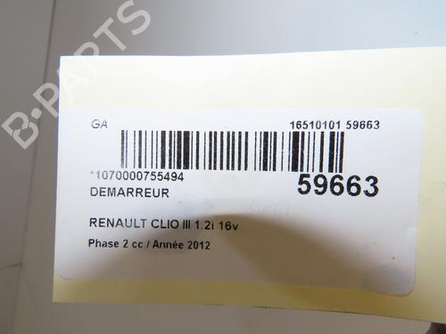 Used Starter Starter RENAULT CLIO III (BR0/1, CR0/1) 1.2 16V (BR02, BR0J, BR11, CR02, CR0J, CR11) (75 hp) 39698911 39698911