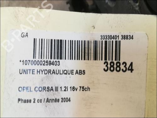Used ABS pump OPEL CORSA C (X01) 1.2 (F08, F68) (75 hp) 9611366