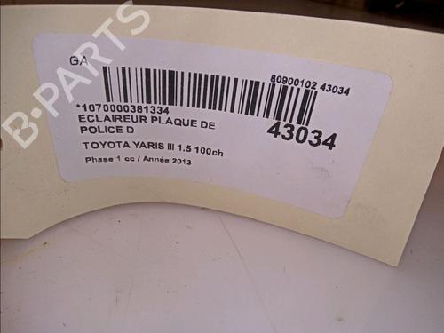 Licence plate light TOYOTA YARIS (_P13_) 1.5 Hybrid (NHP130_, NHP130) | BP14880588I40 